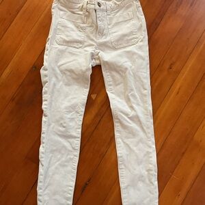 Pilcro and the Letterpress Cream Skinny Pants